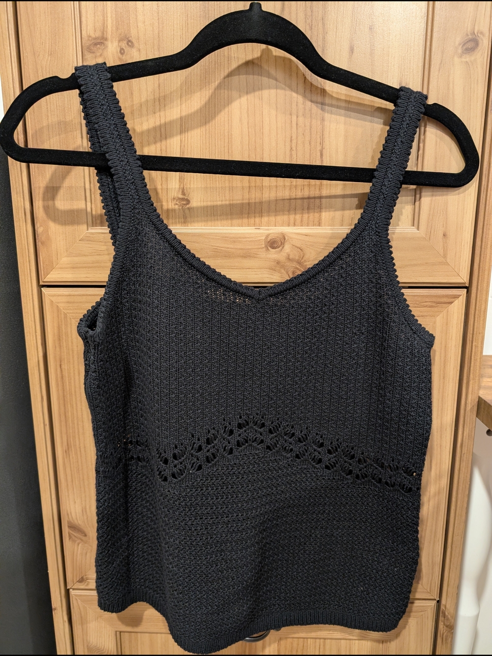Old Navy Black Crochet Knit Tank Top